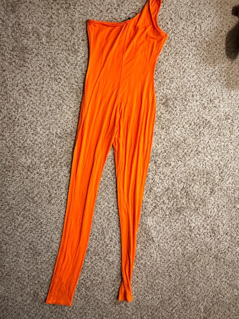 3 for $9 Fashion nova NWT orange, one shoulder catsuit S 2516